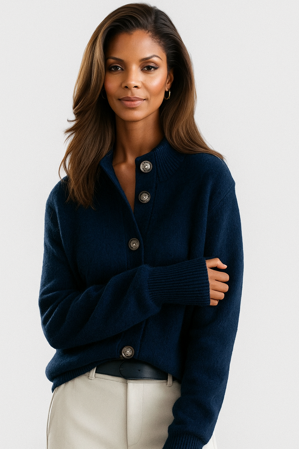 Blanche | Cardigan à Boutons