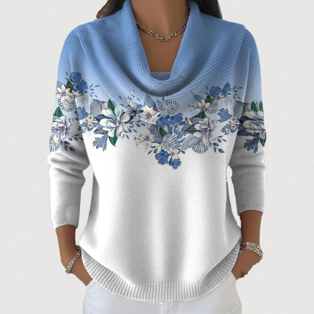 Alba | Pull Fleuri à Col Roulé