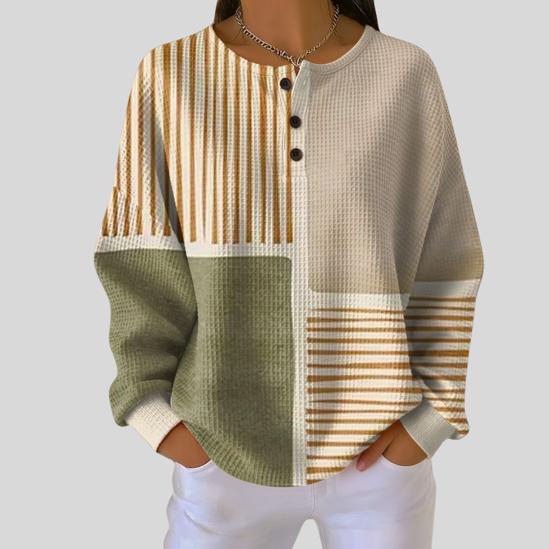 Bernadette | Haut Henley Gaufré Color-Block