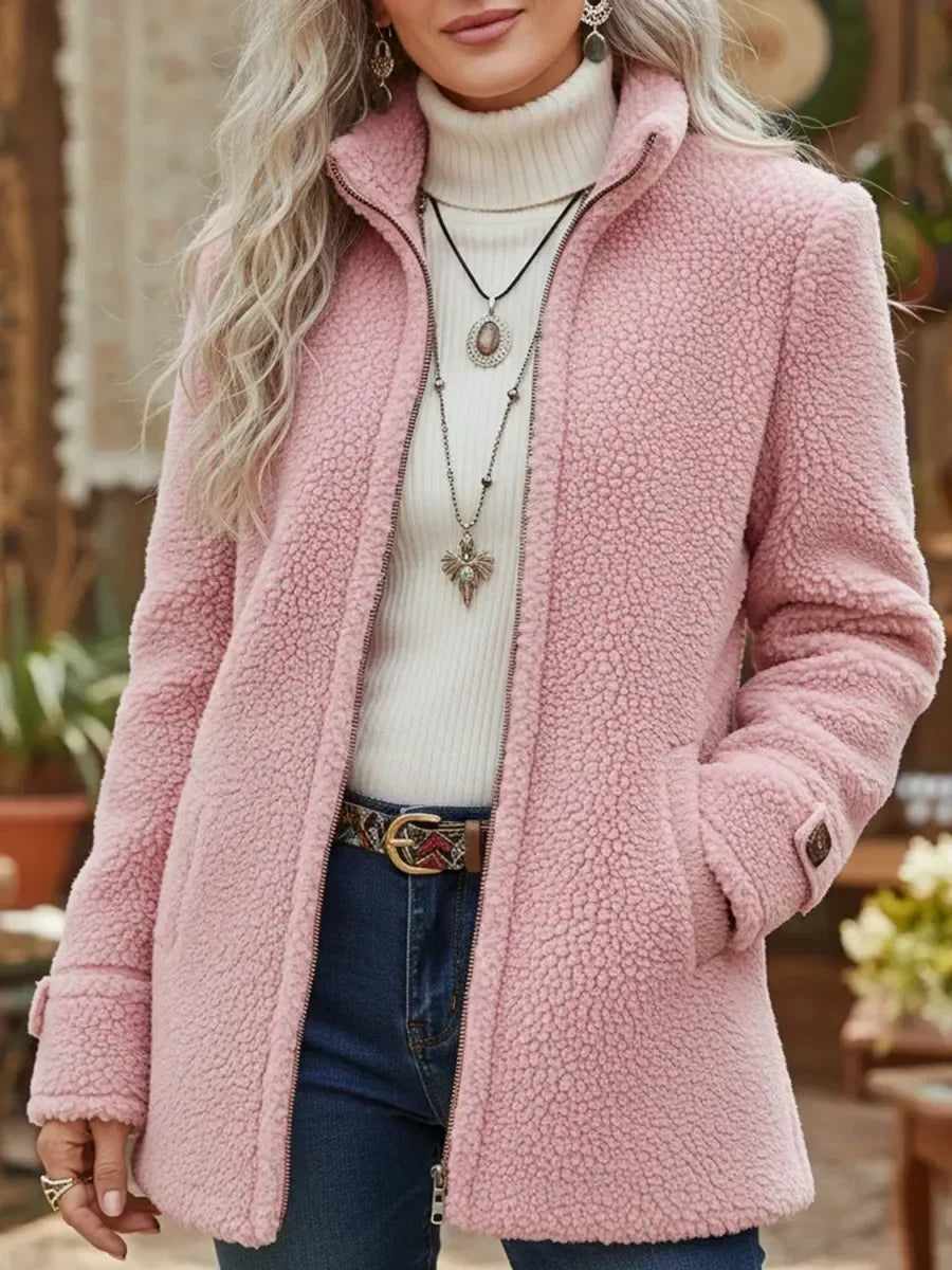 Geneviève | Veste Douillette Zippée à Col Montant