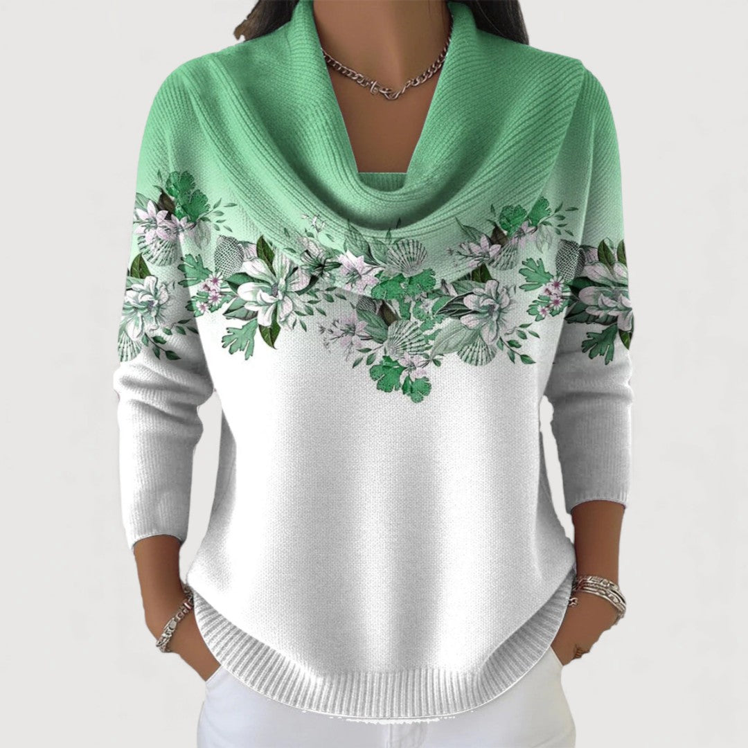 Alba | Pull Fleuri à Col Roulé