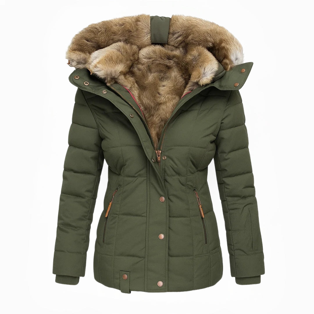 Éloïse – Manteau d'Hiver Matelassé à Capuche