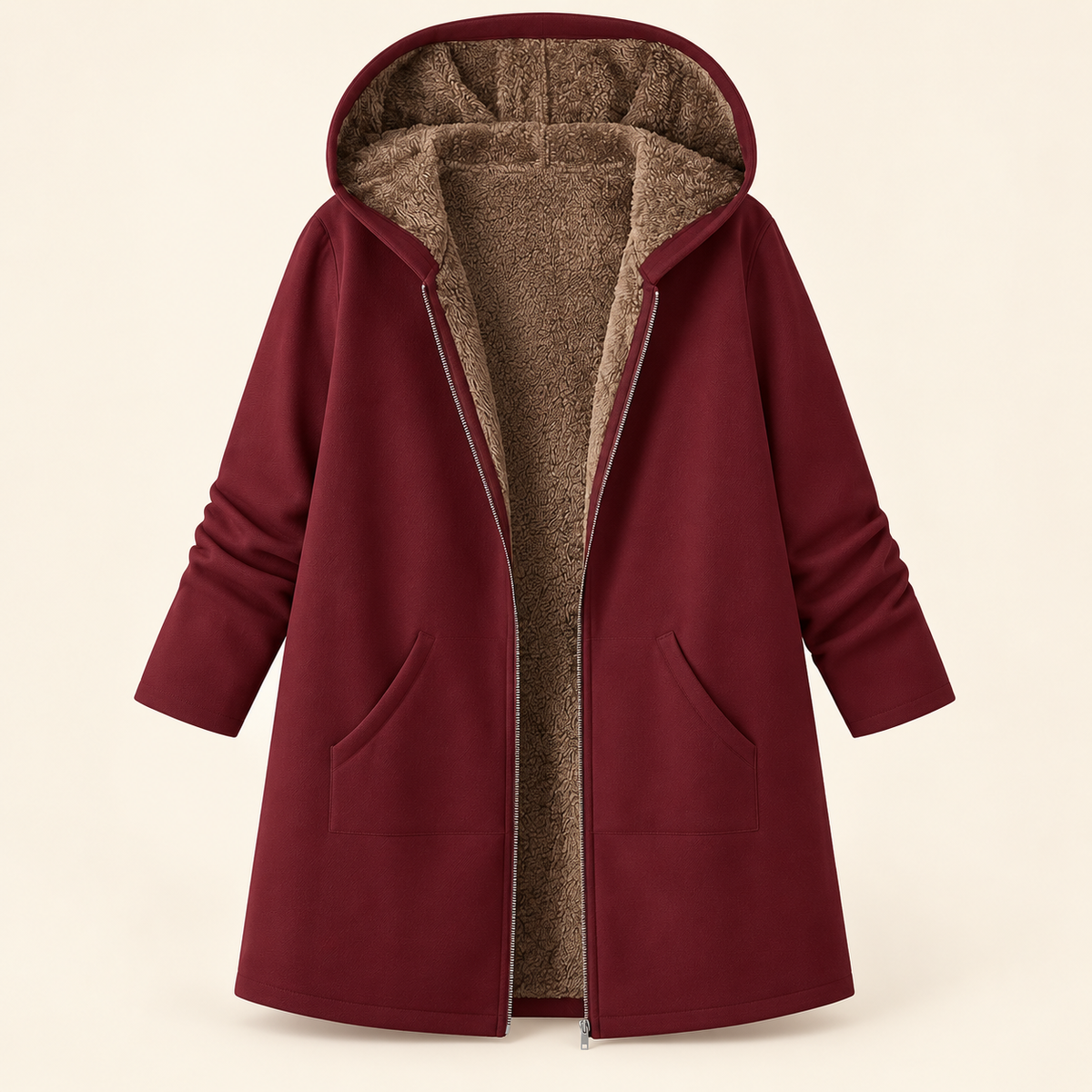 Marthe™ | Manteau à Capuche Doublé Sherpa