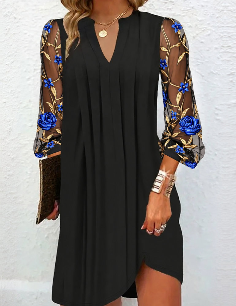 Juliette | Robe Élégante à Manches Fleuries