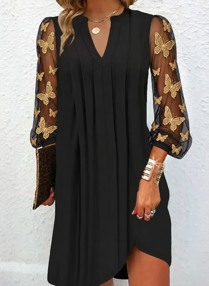 Hélène | Robe Élégante à Manches Fleuries