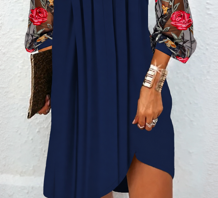 Anaïs | Robe Élégante à Manches Fleuries