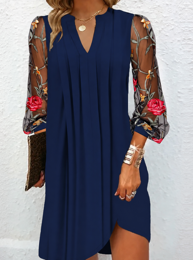 Anaïs | Robe Élégante à Manches Fleuries