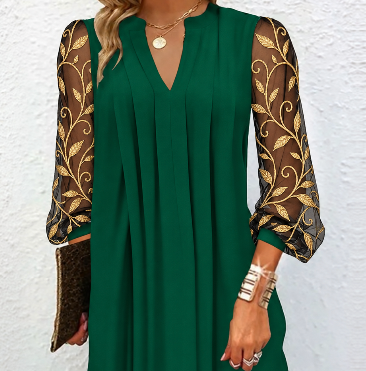 Clara | Robe Élégante à Manches Fleuries