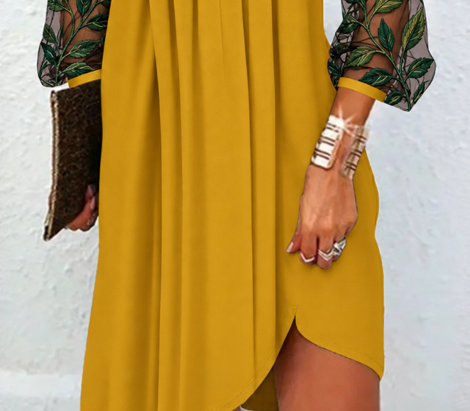 Manon | Robe Élégante à Manches Fleuries