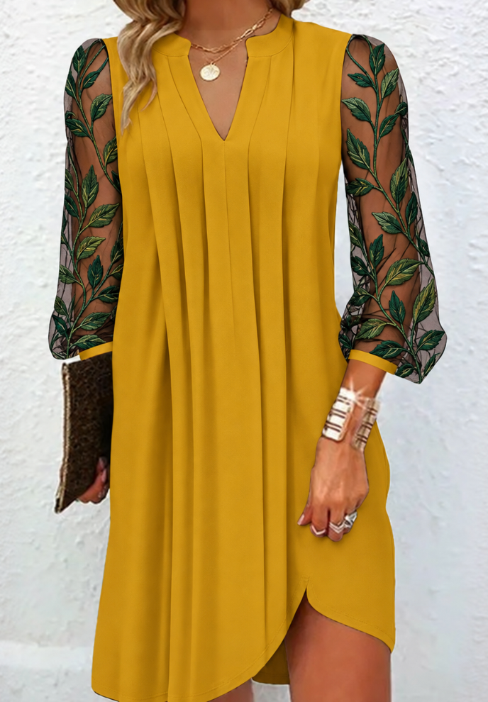 Manon | Robe Élégante à Manches Fleuries