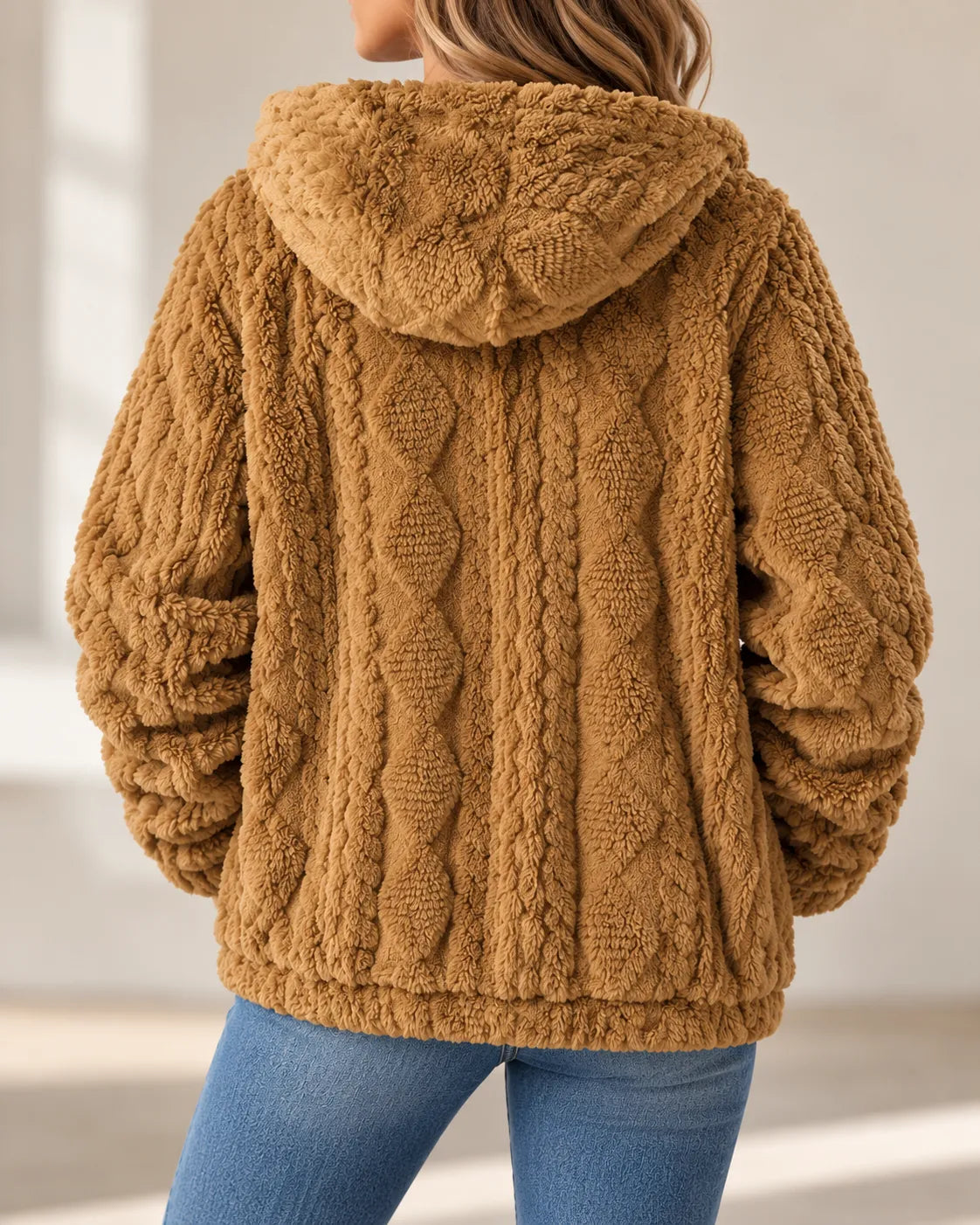 Aurélie | Veste Polaire Texturée Zippée