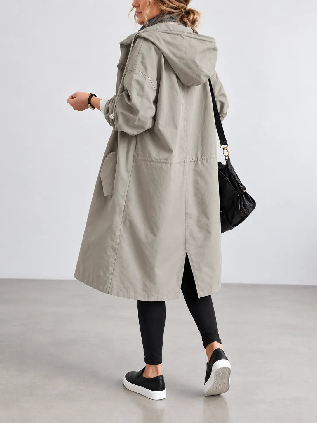 Pauline | Manteau Oversize à Capuche Boutonné