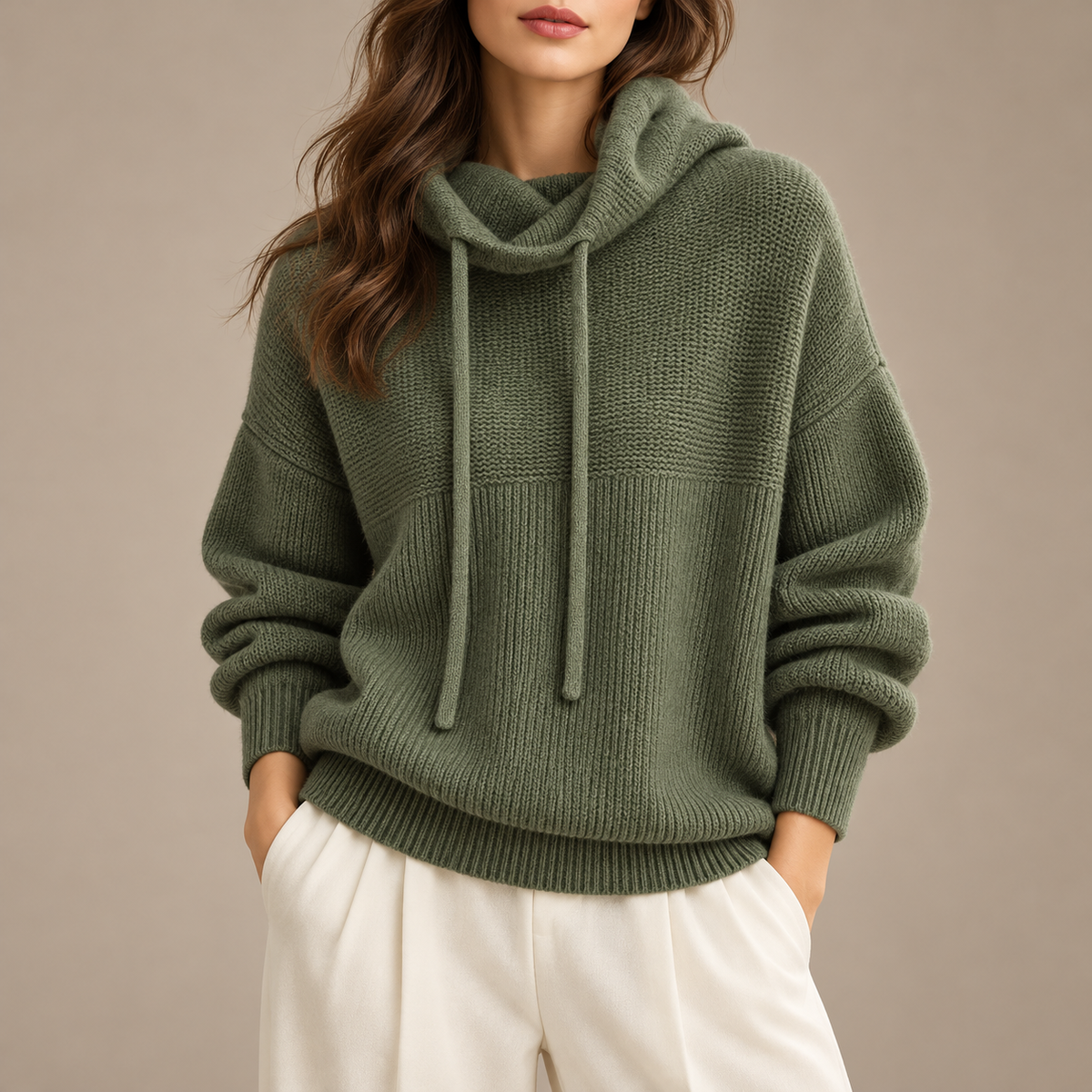 Adèle – Pull à Capuche en Laine Mélangée