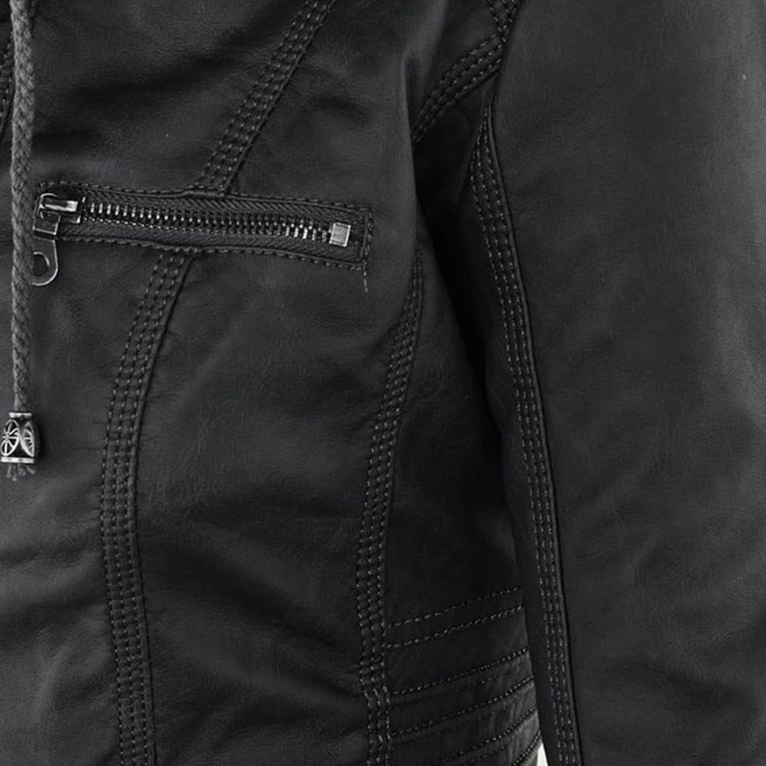 Léonie | Blouson Motard à Capuche