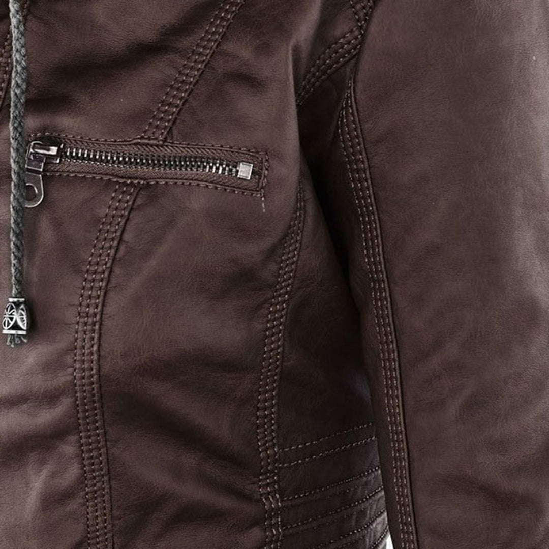 Léonie | Blouson Motard à Capuche