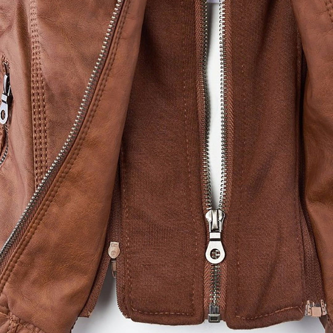Léonie | Blouson Motard à Capuche