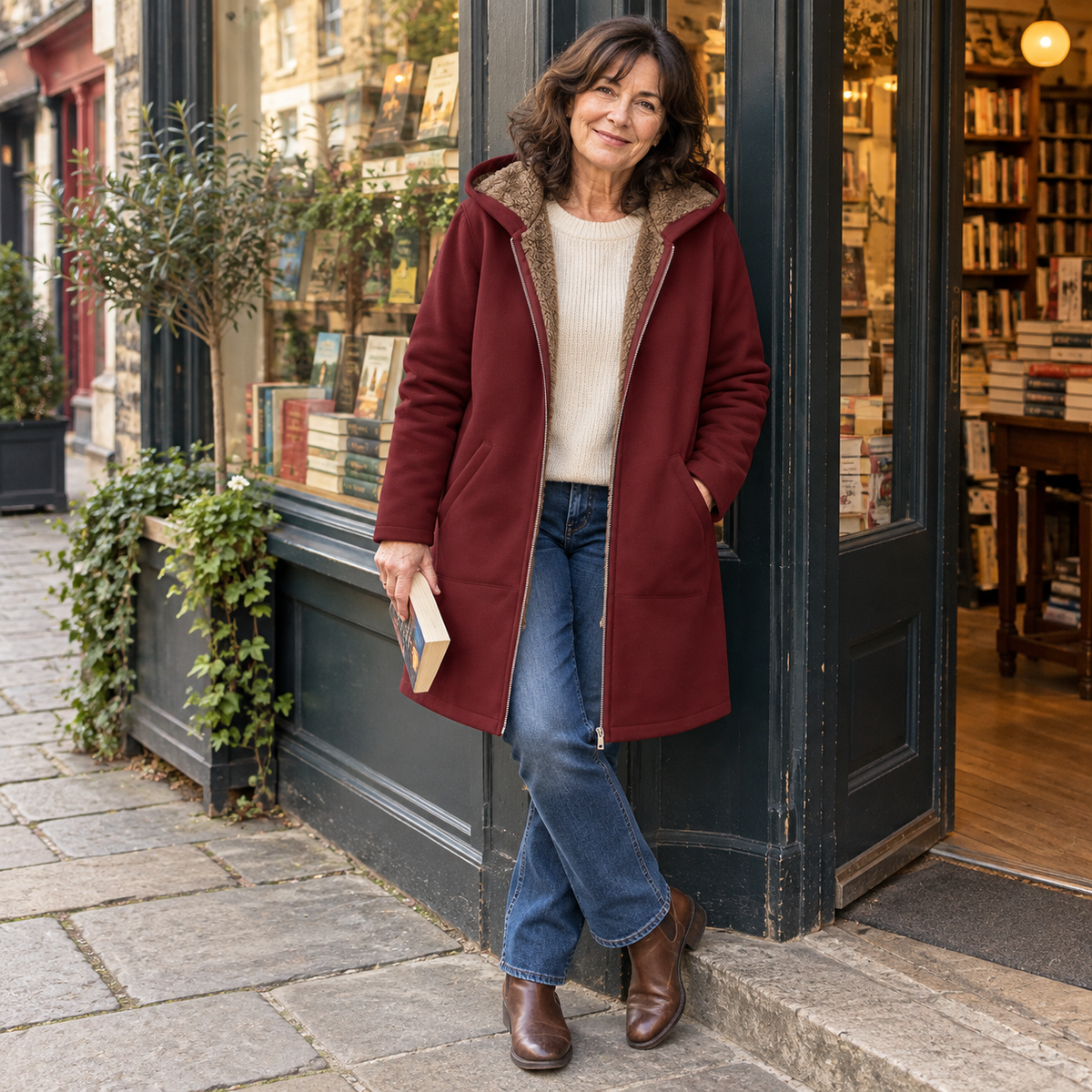 Marthe™ | Manteau à Capuche Doublé Sherpa