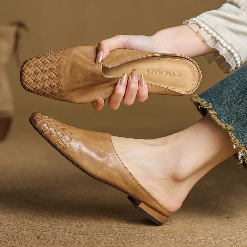 DELPHINE – MULES EN CUIR VÉRITABLE