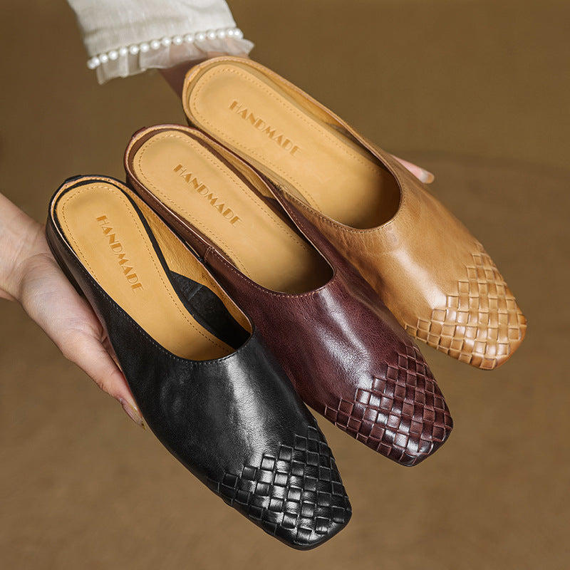 DELPHINE – MULES EN CUIR VÉRITABLE
