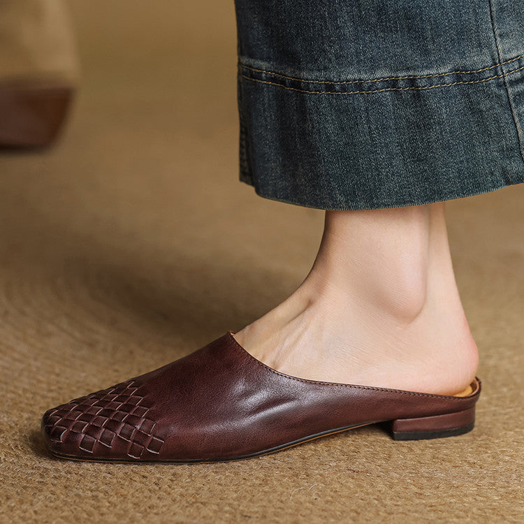 DELPHINE – MULES EN CUIR VÉRITABLE