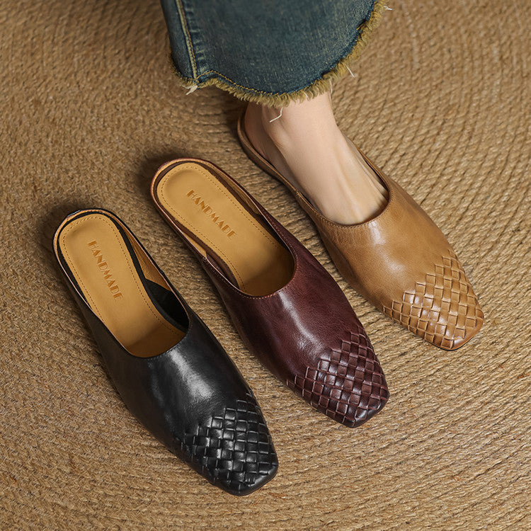 DELPHINE – MULES EN CUIR VÉRITABLE