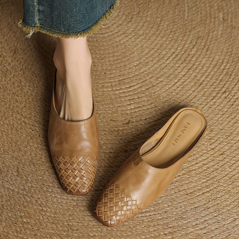 DELPHINE – MULES EN CUIR VÉRITABLE