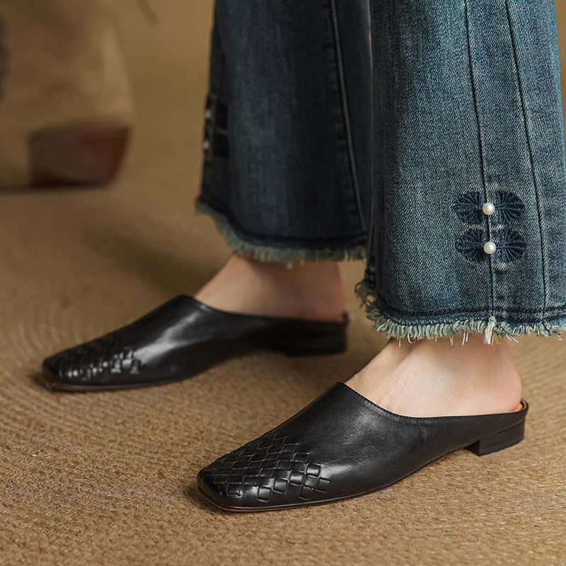 DELPHINE – MULES EN CUIR VÉRITABLE