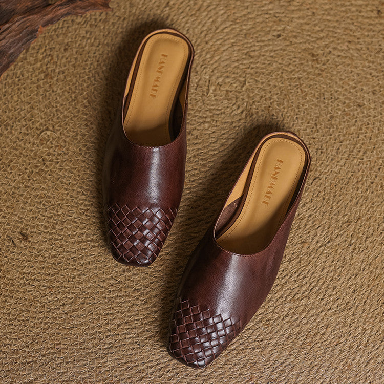 DELPHINE – MULES EN CUIR VÉRITABLE