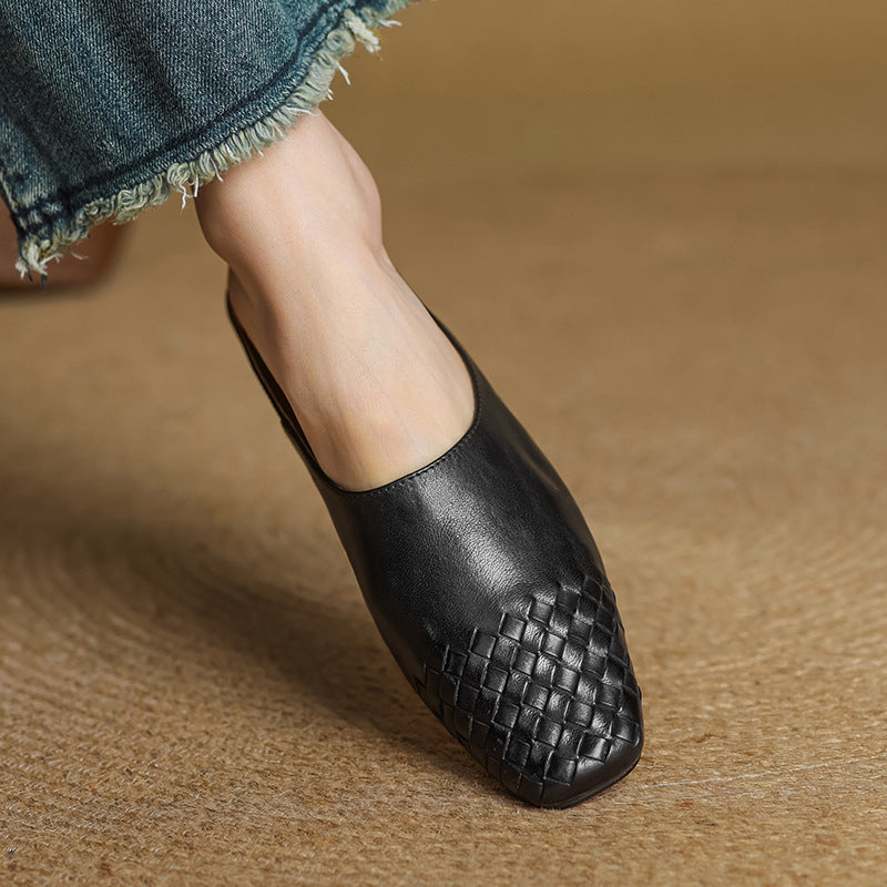 DELPHINE – MULES EN CUIR VÉRITABLE