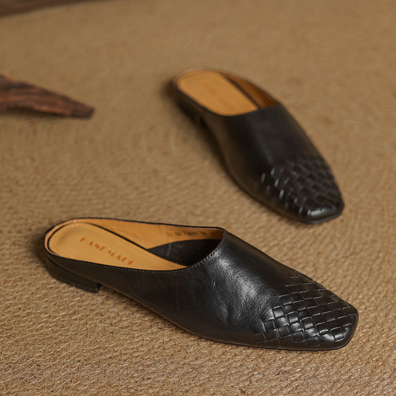 DELPHINE – MULES EN CUIR VÉRITABLE