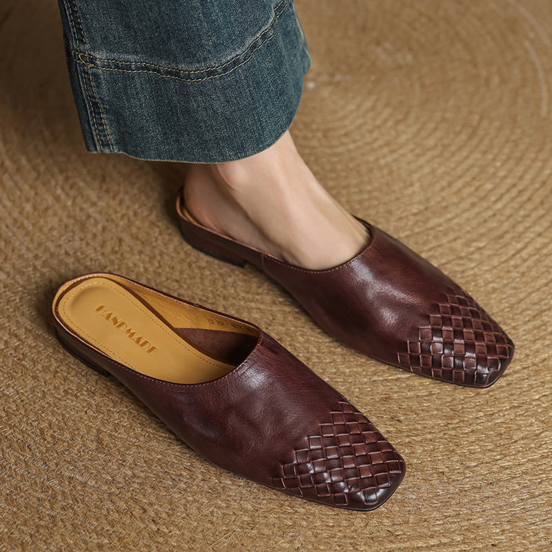DELPHINE – MULES EN CUIR VÉRITABLE