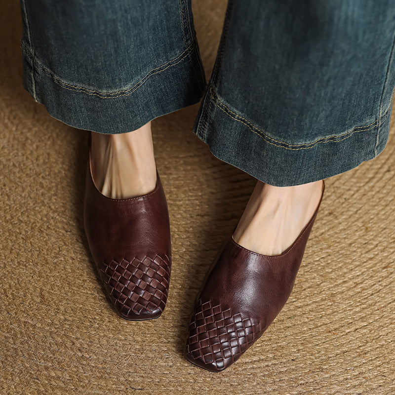 DELPHINE – MULES EN CUIR VÉRITABLE