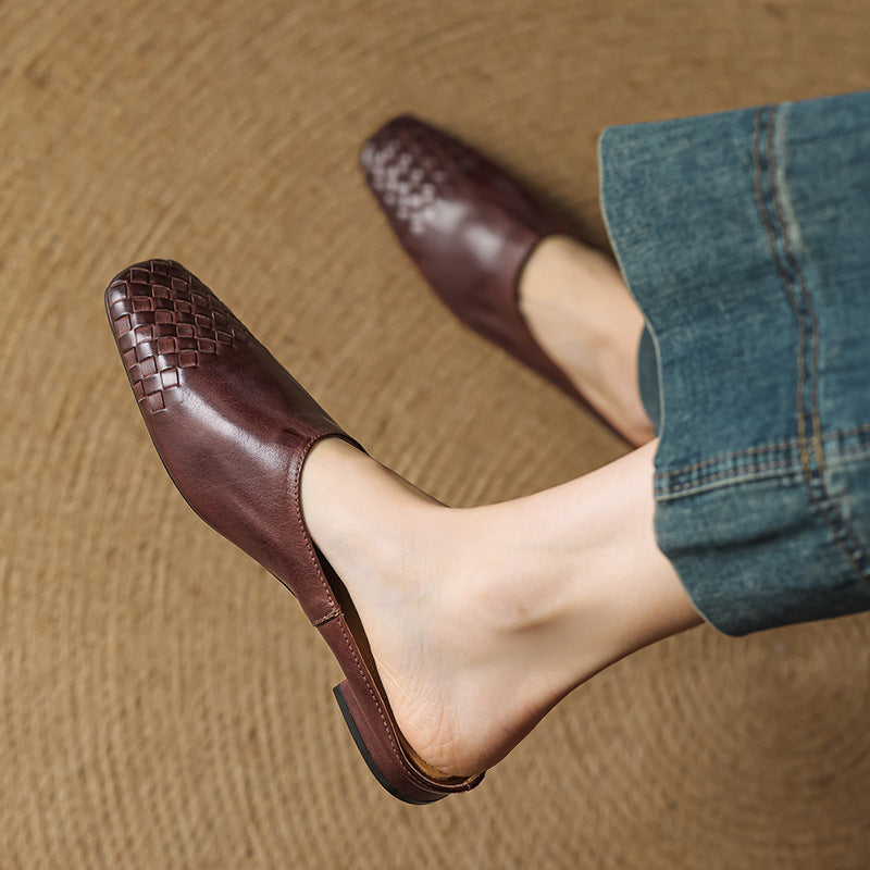 DELPHINE – MULES EN CUIR VÉRITABLE