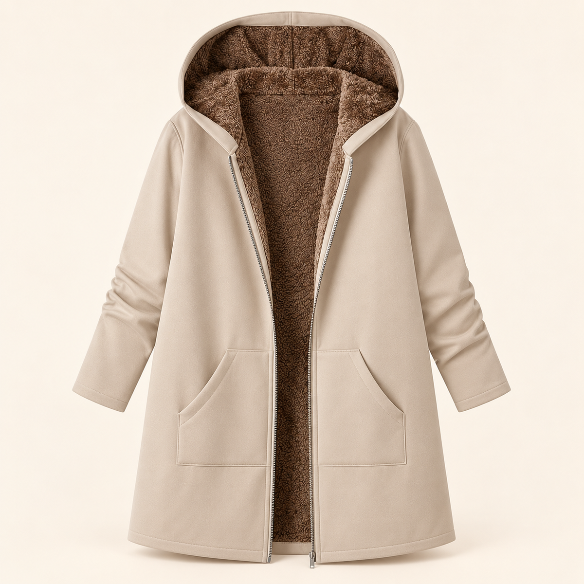 Marthe™ | Manteau à Capuche Doublé Sherpa