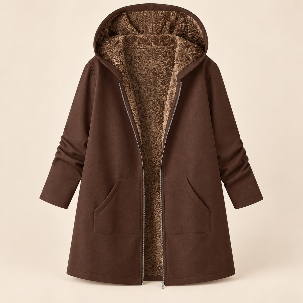 Marthe™ | Manteau à Capuche Doublé Sherpa