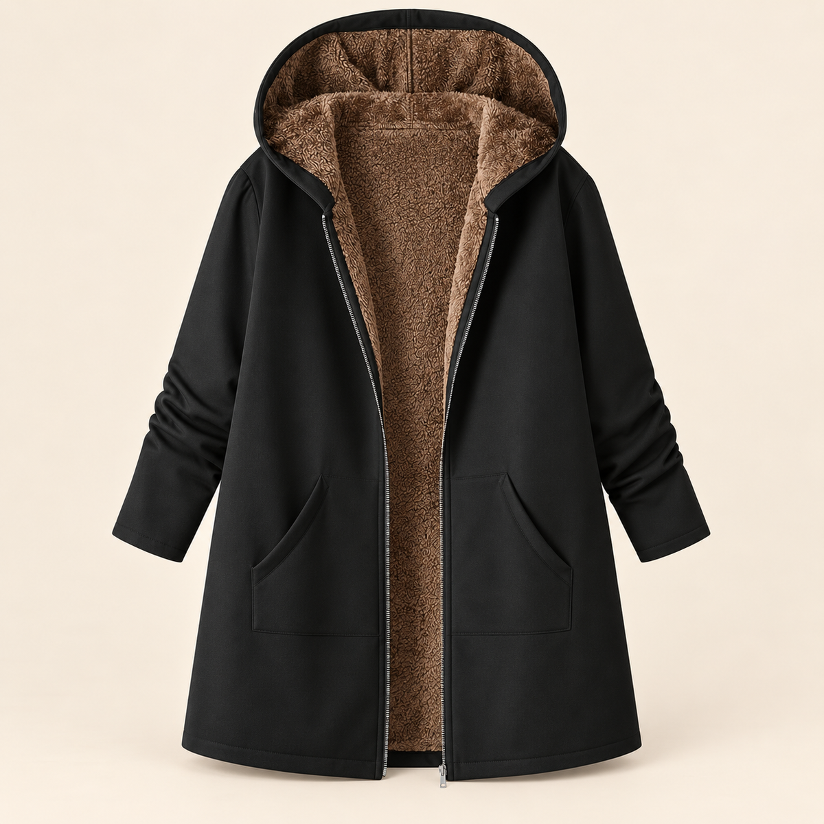 Marthe™ | Manteau à Capuche Doublé Sherpa