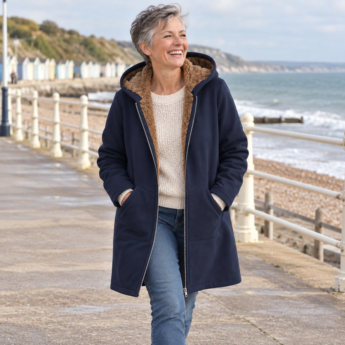 Marthe™ | Manteau à Capuche Doublé Sherpa