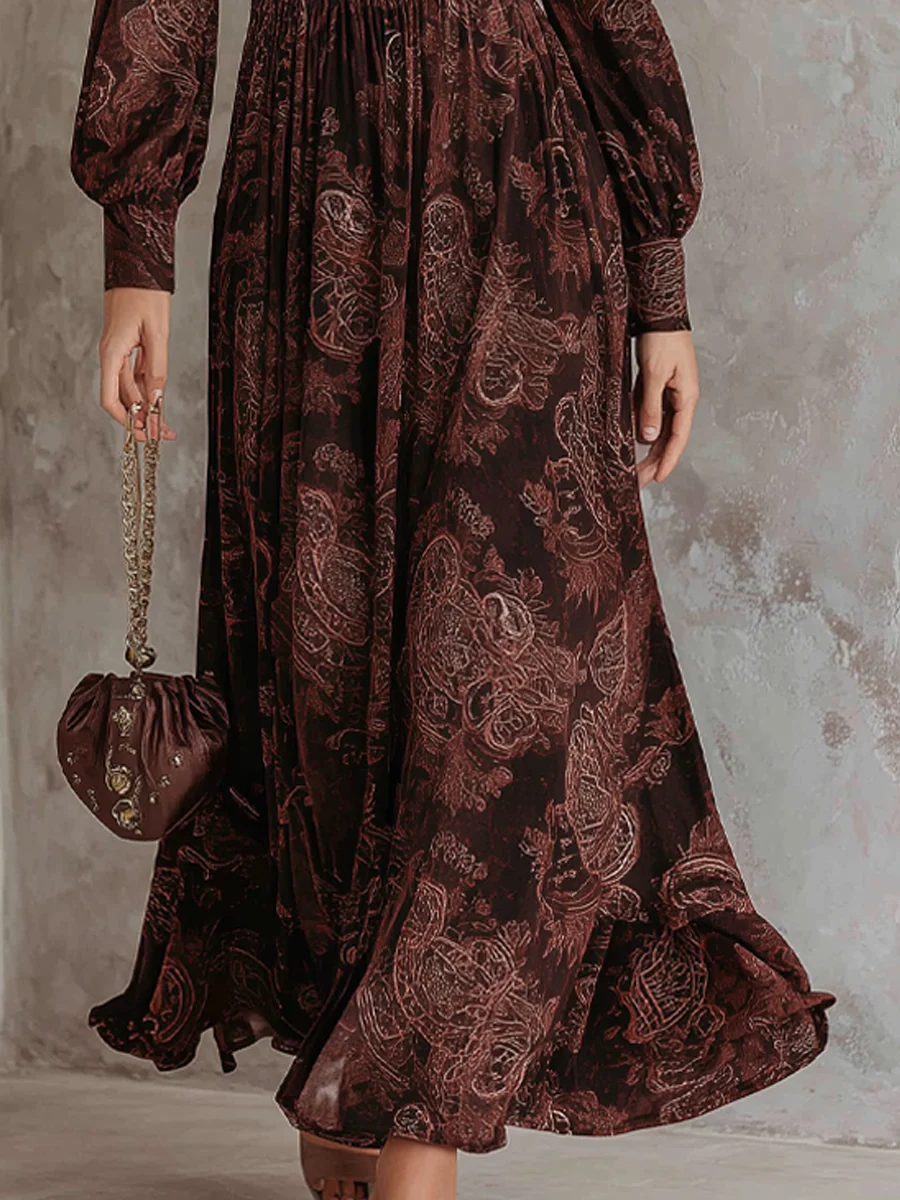 Joséphine – Robe Longue Cachemire Taille Haute à Zip