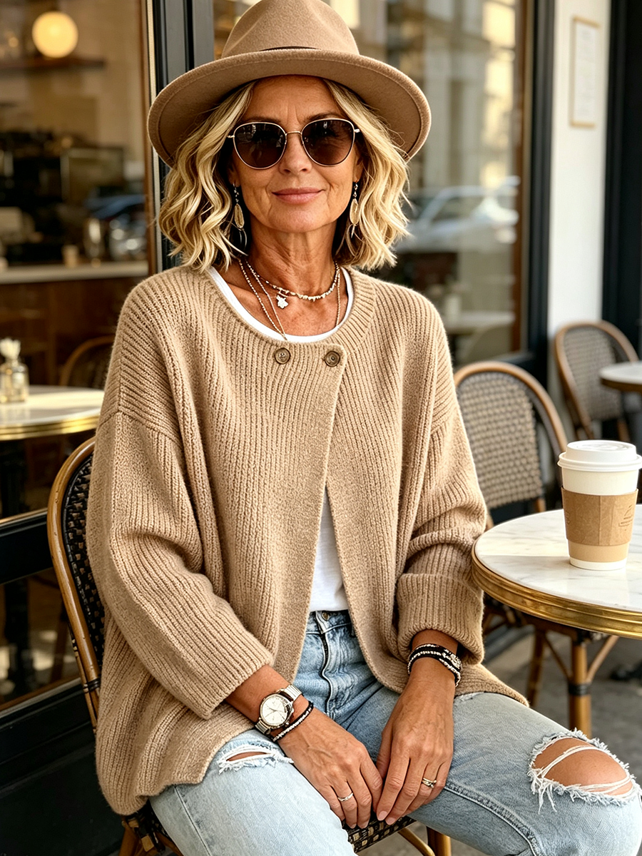 Odile™ | Cardigan Asymétrique en Maille